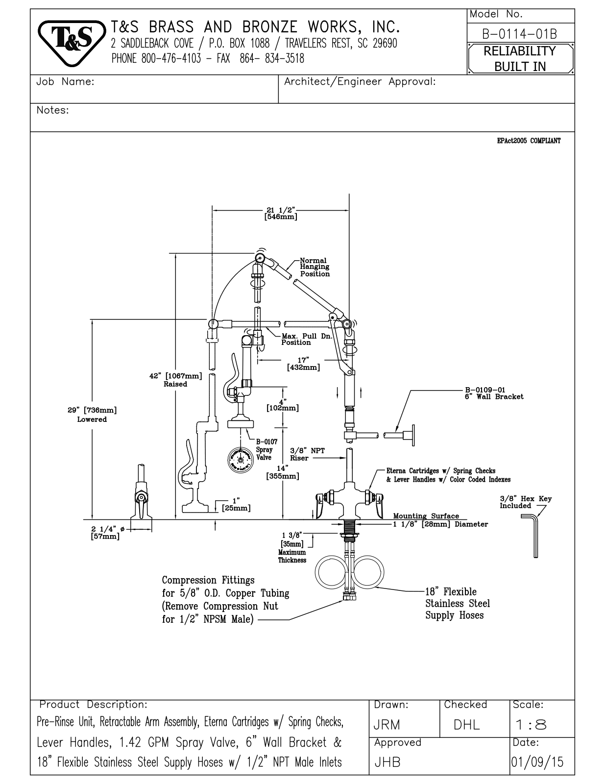 T&S Brass B-0114-01B User Manual