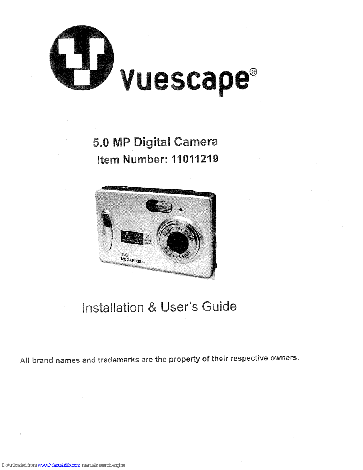 Vuescape 11011219 Installation And User Manual