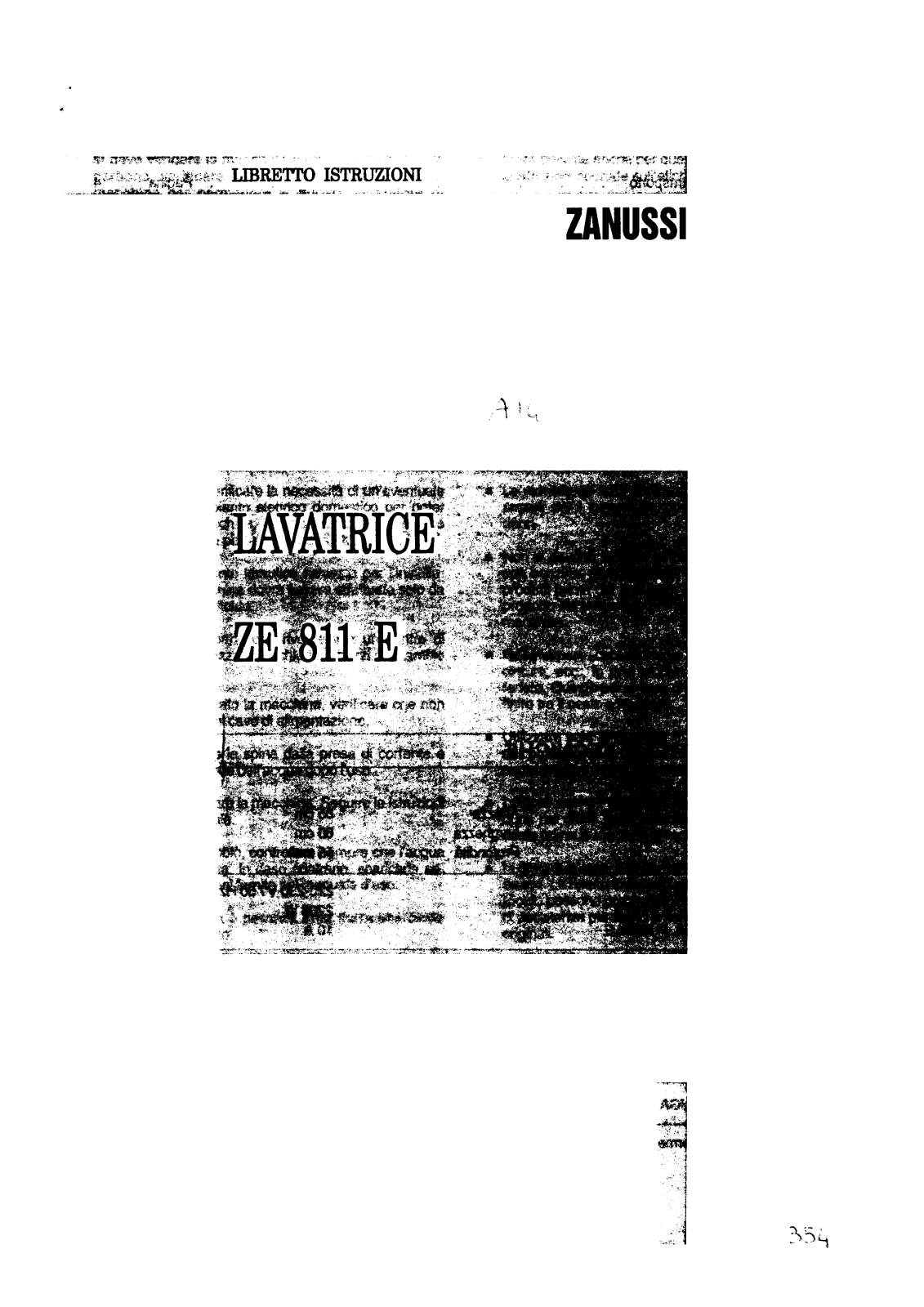 Zanussi ZE811E User Manual