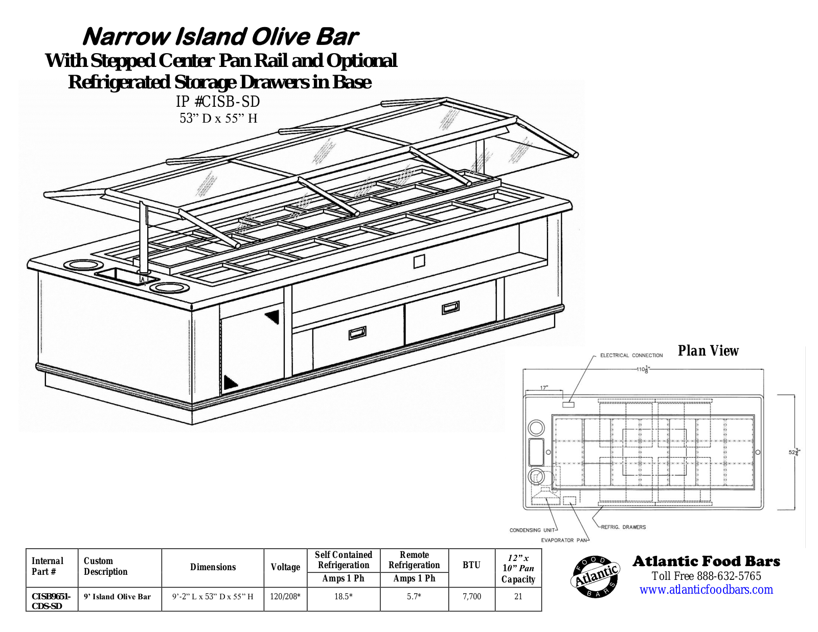 Atlantic Food Bar CISB9651-CDS-SD User Manual