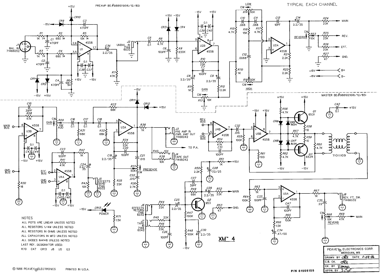 Peavey xm4 schematic