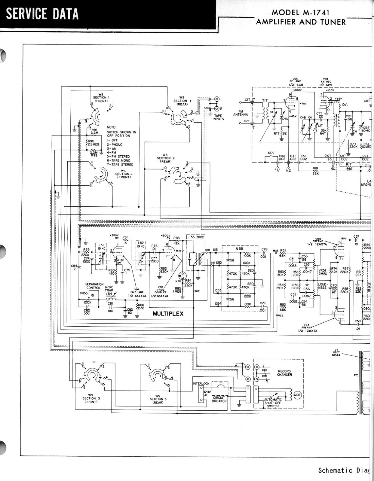 Philco M-1741 Schematic