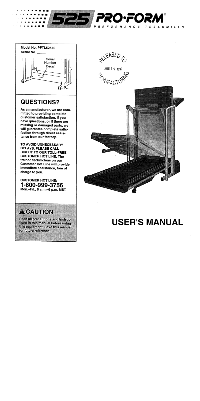 ProForm PFTL52570 User Manual