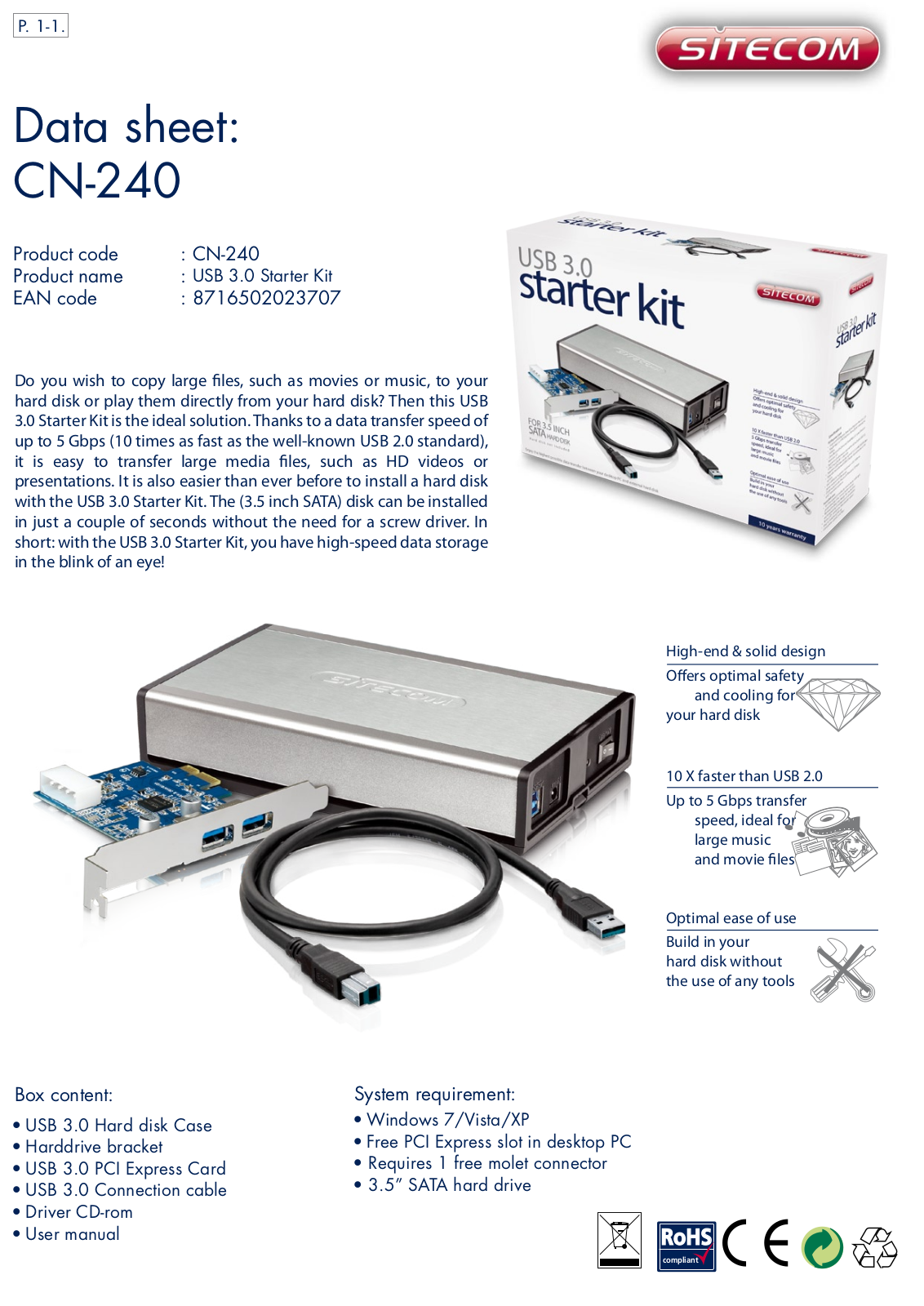 Sitecom CN-240 DATASHEET