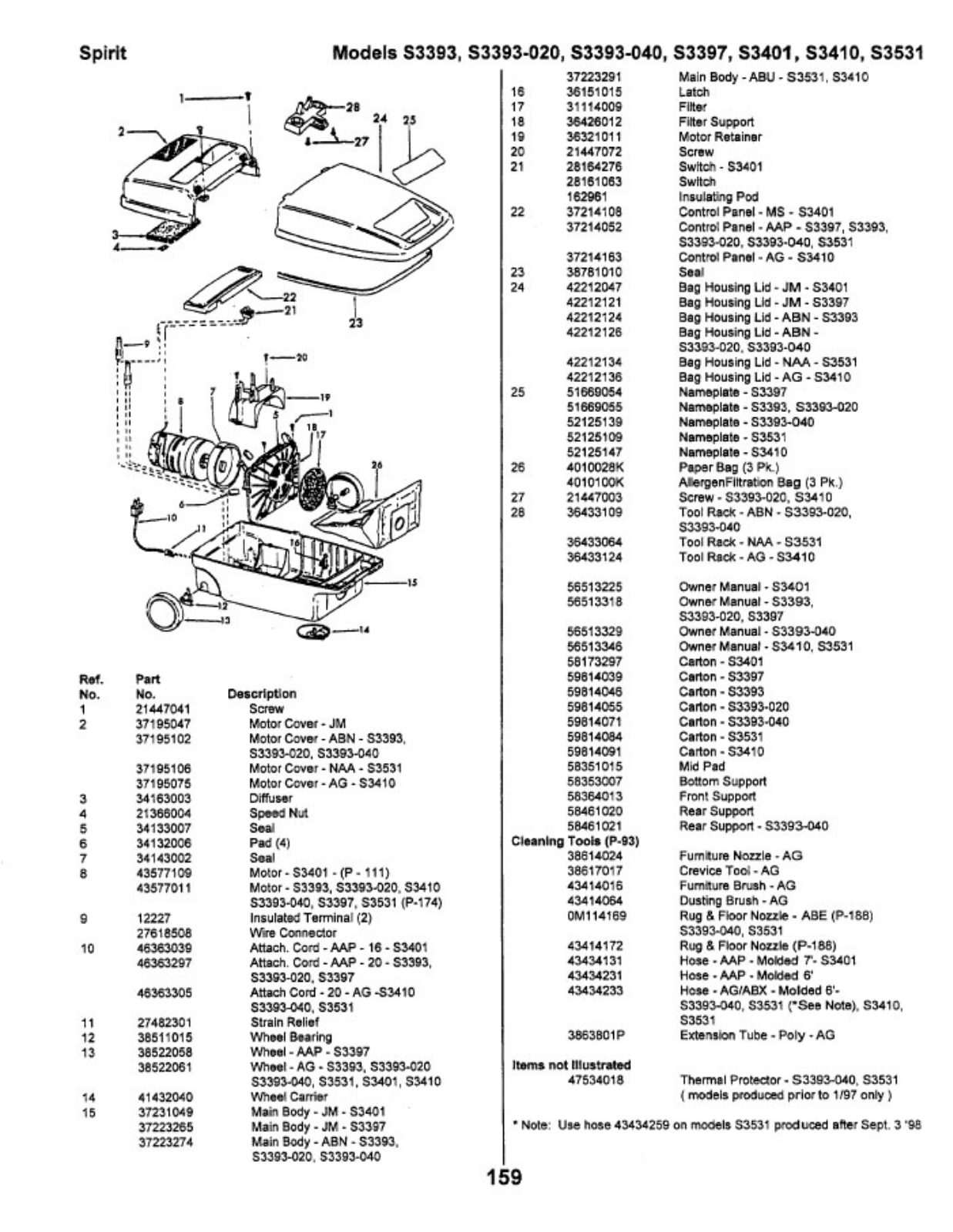 Hoover S3410, S3393, S3531, S3401, S3397 Owner's Manual