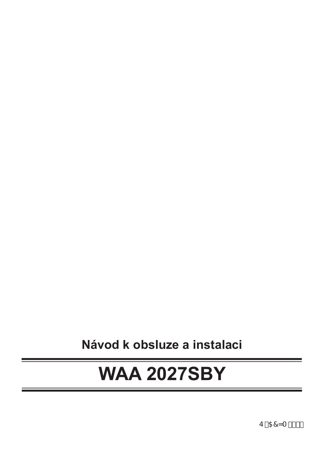 Bosch WAA2027SBY User Manual