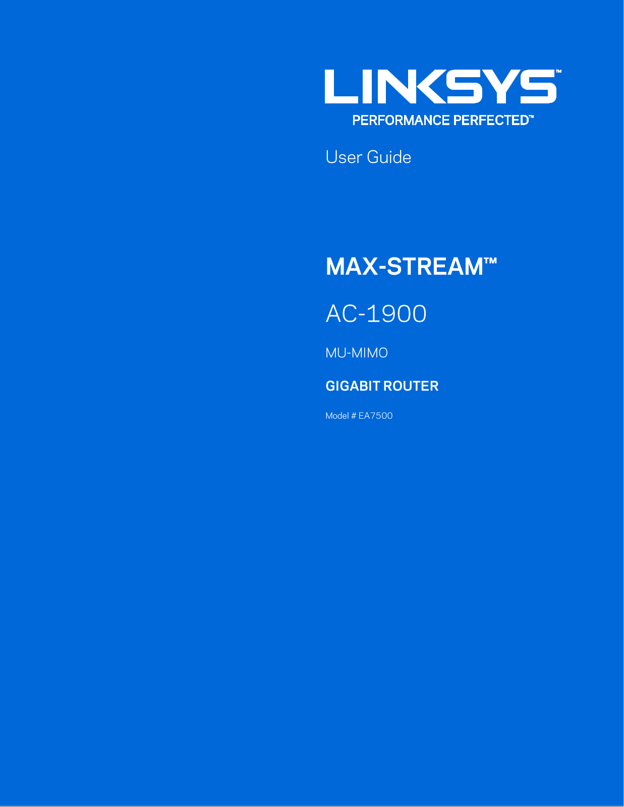 Linksys MAX-STREAM EA7500 User manual