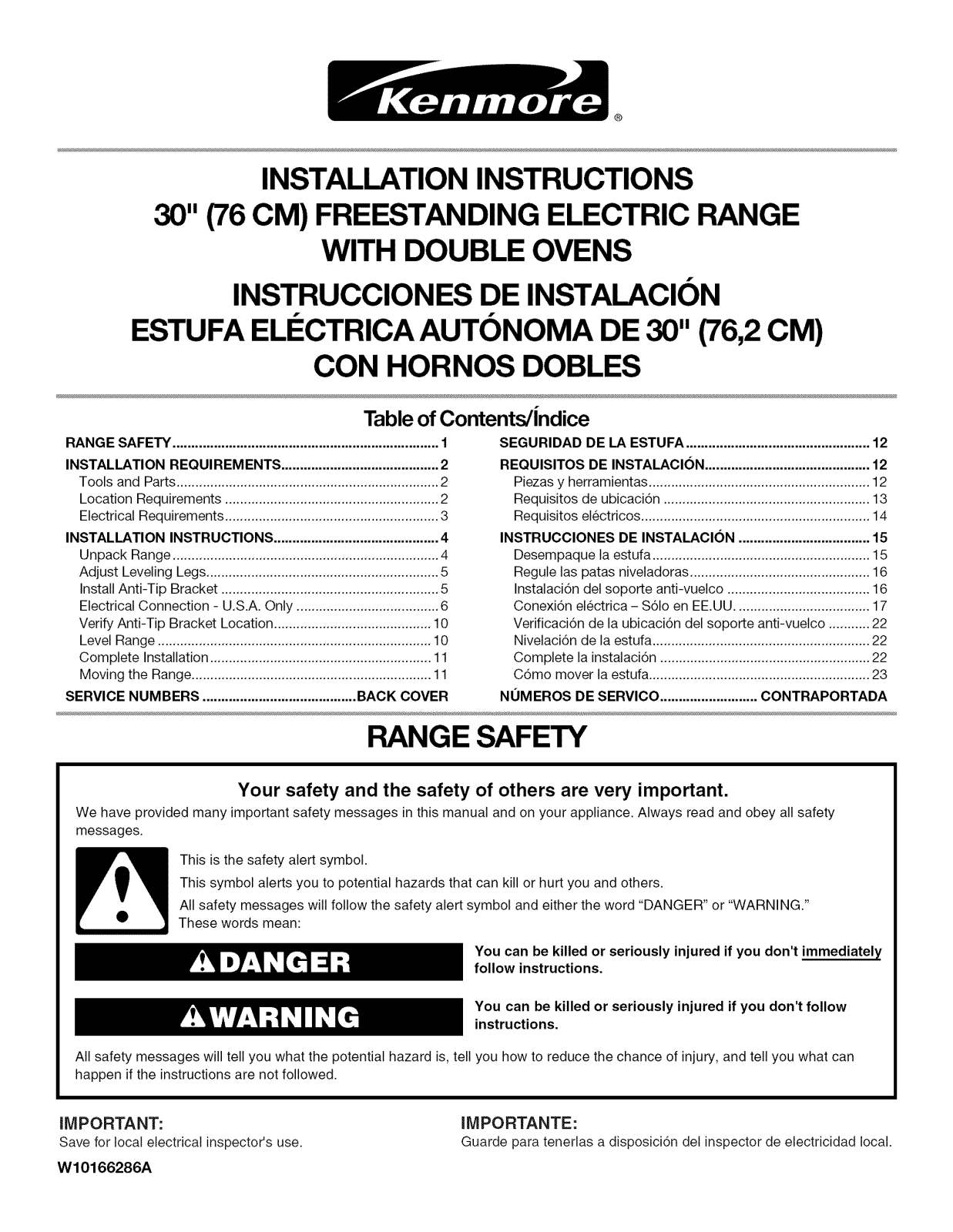 Kenmore Elite 66598013801, 66598019700, 66598019801, 66598003701, 66598009701 Installation Guide - ManualMachine.com