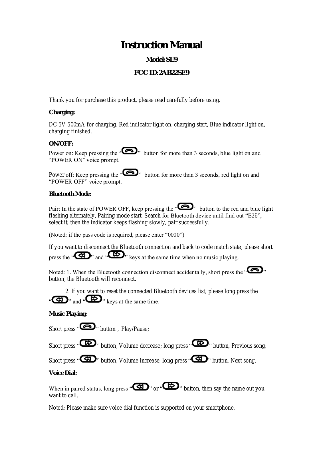 Etekcity SE9 Users Manual