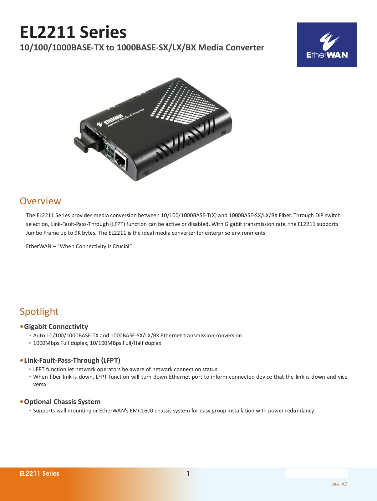 EtherWan EL2211 Series Data Sheet