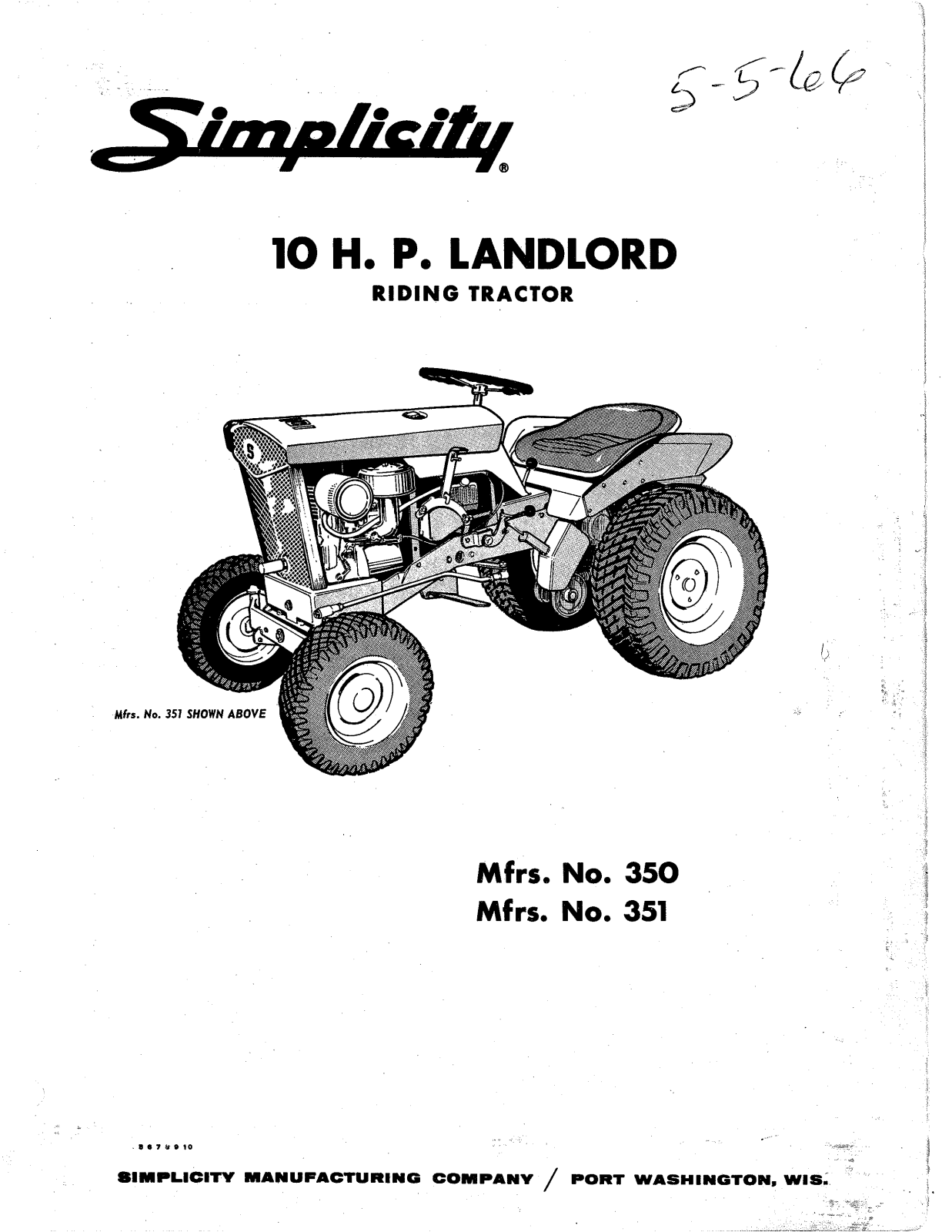 Simplicity 351 User Manual