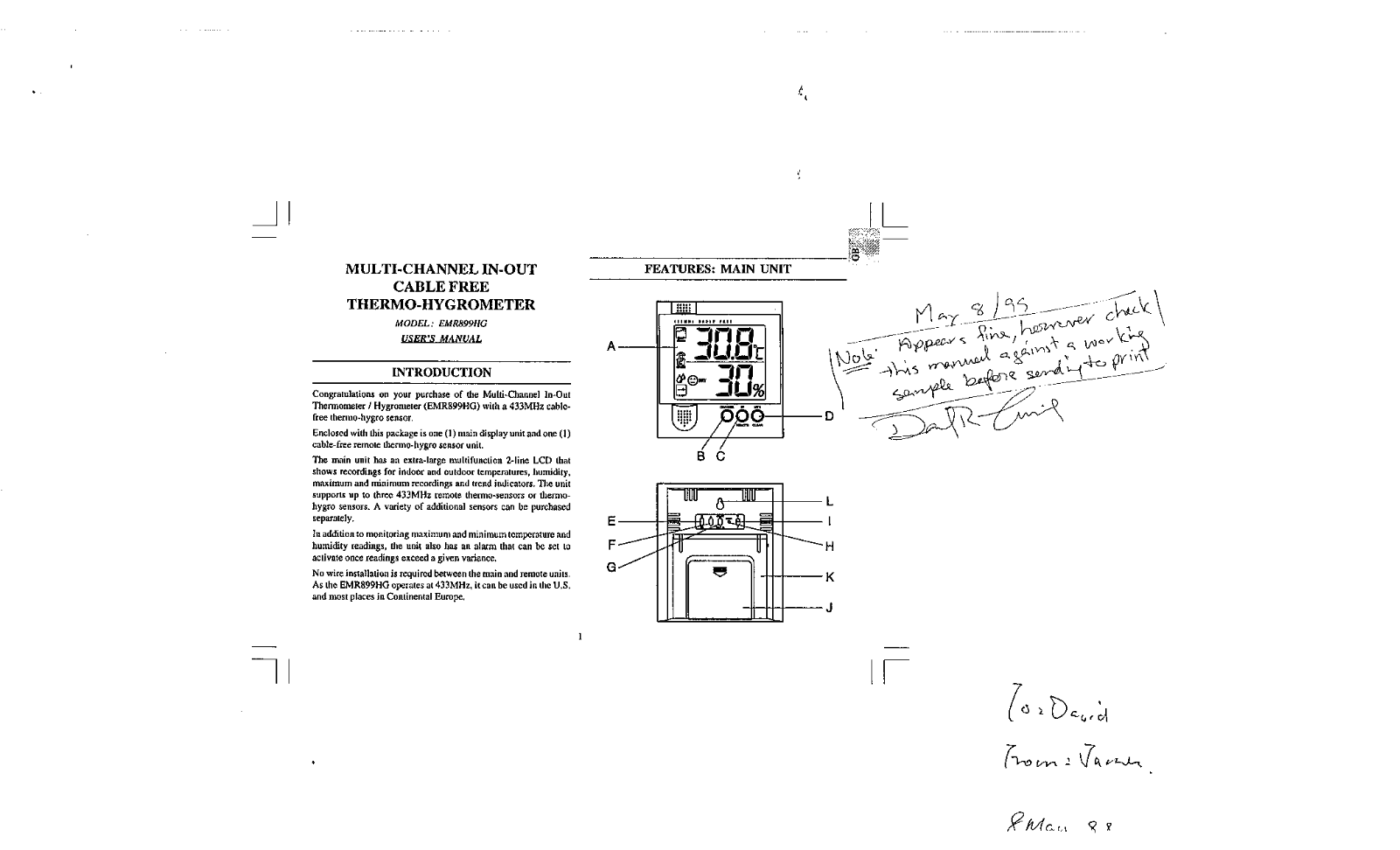 IDT Technology EMR899HG 01 User Manual