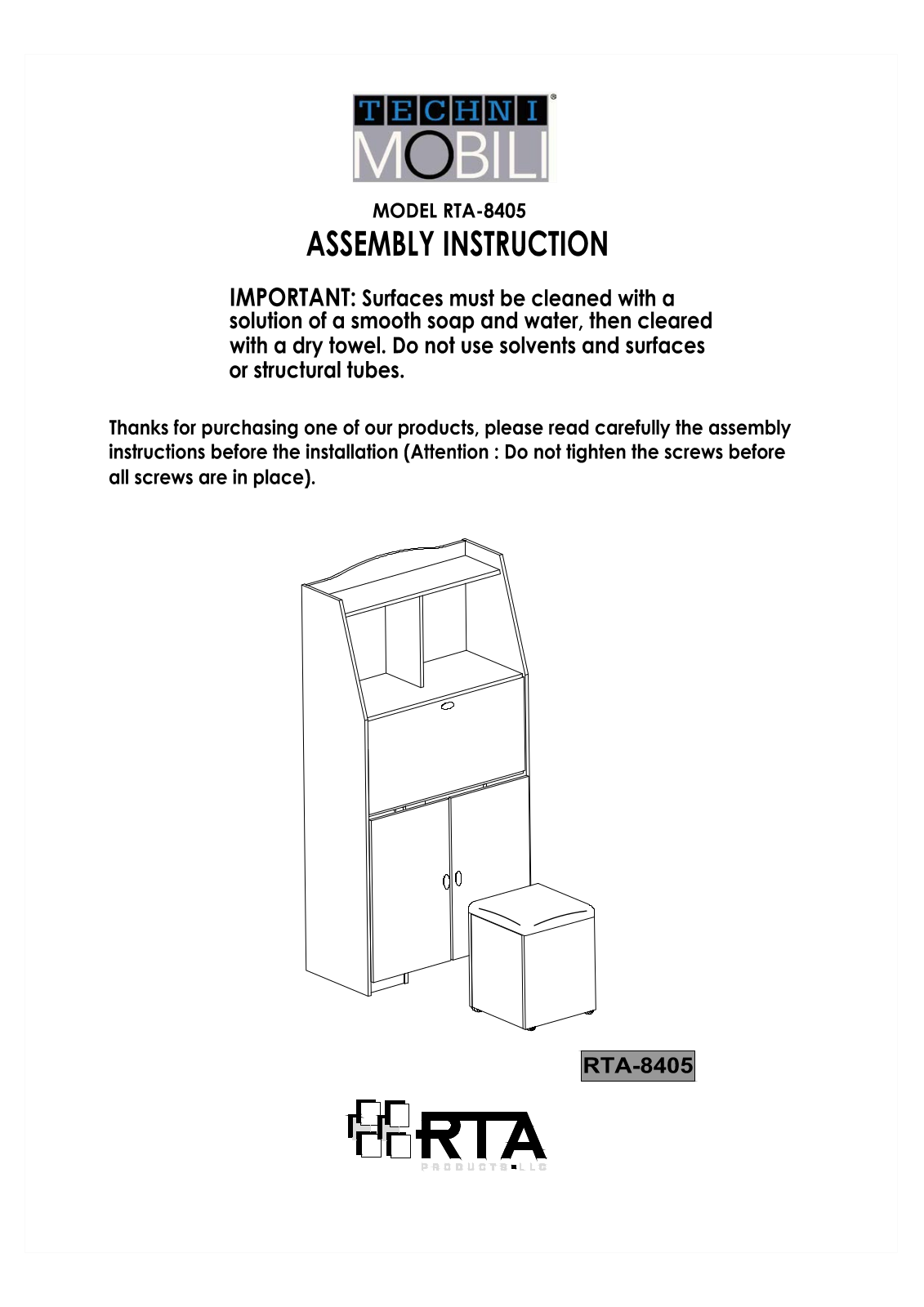 RTA Products RTA-8405 User Manual