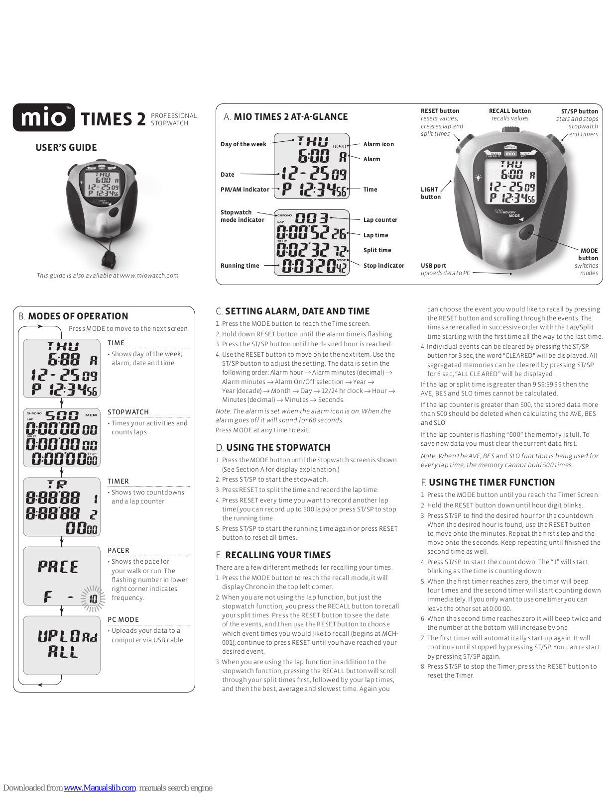 Mio Times 2 User Manual