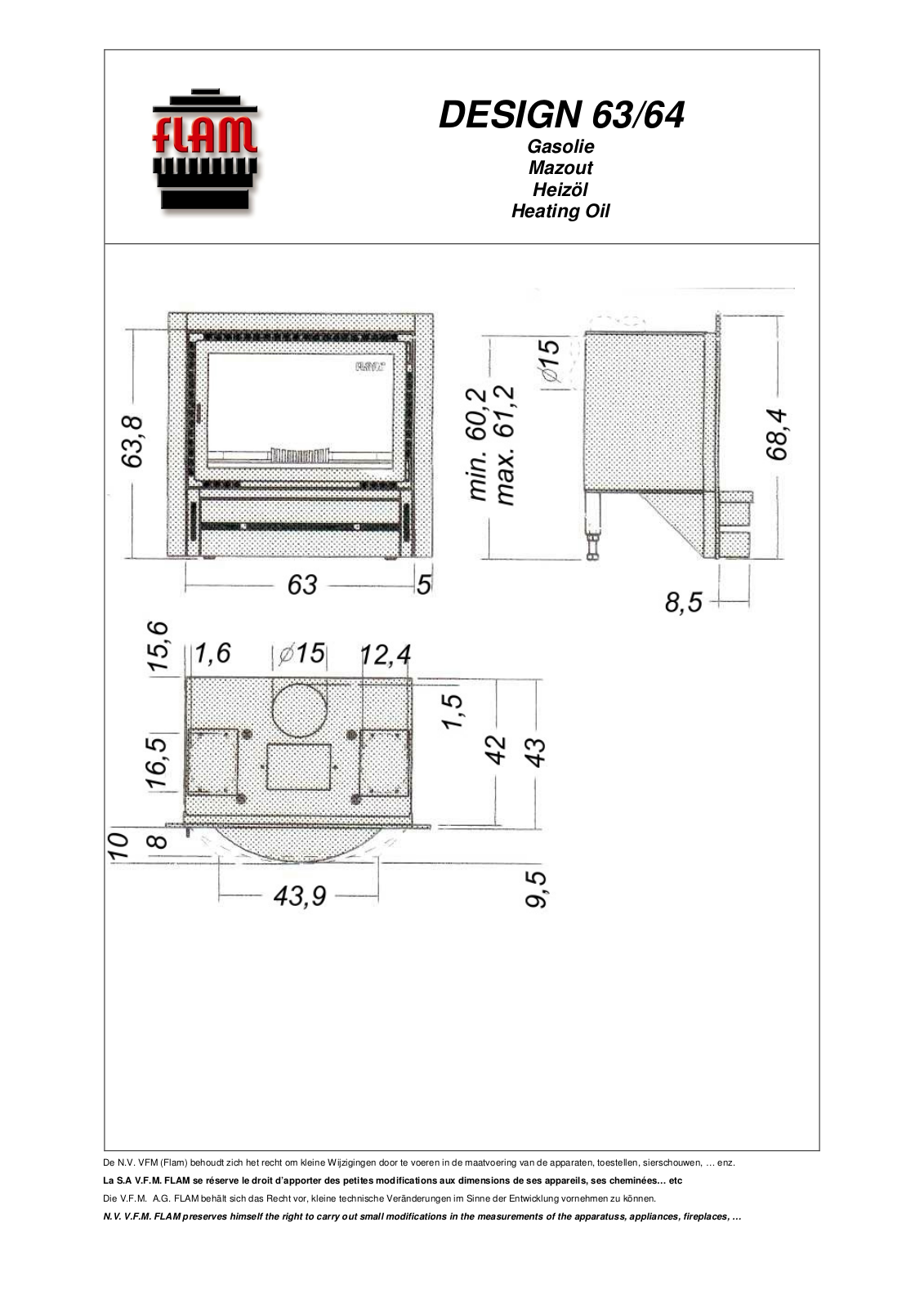 Flam DESIGN 63-64 DIMENSIONS - ManualMachine.com