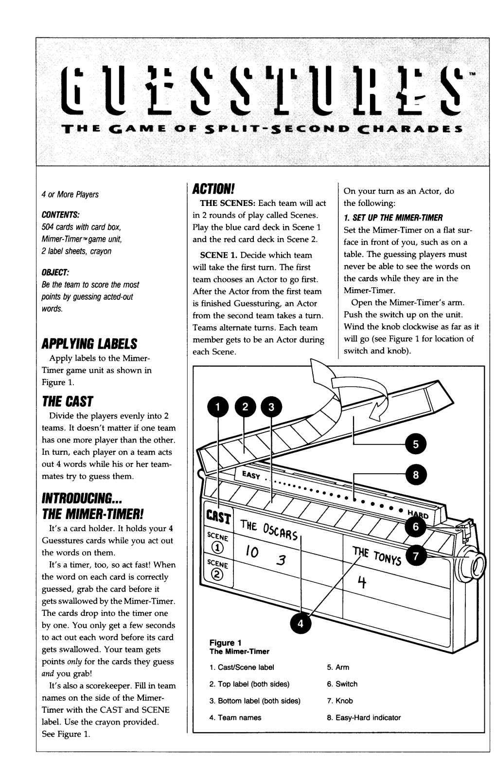 Hasbro GUESSTURES User Manual