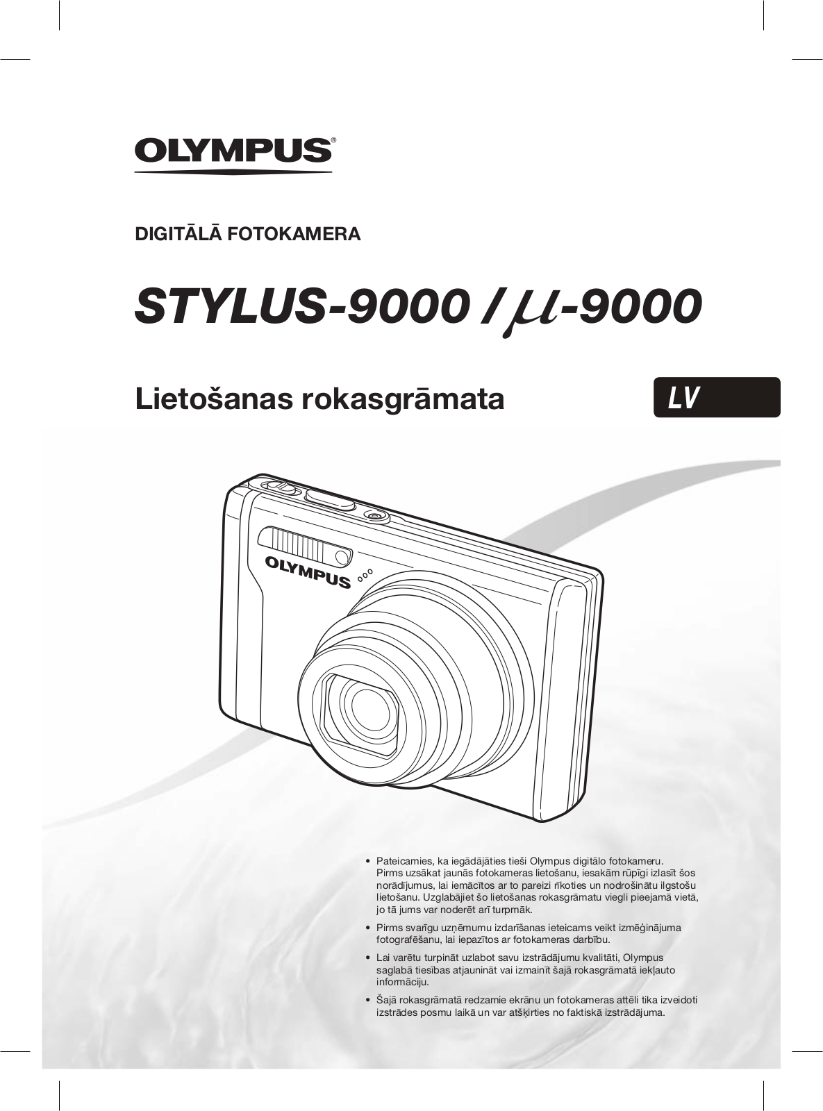 Olympus STYLUS-9000, µ-9000 User Manual