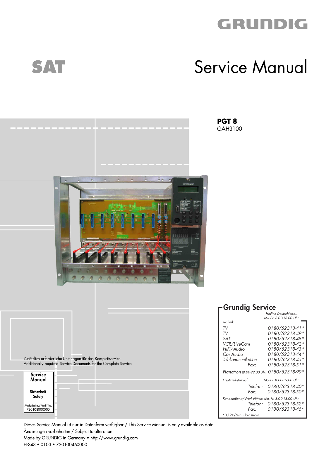 GRUNDIG STC332 SAT Service Manual