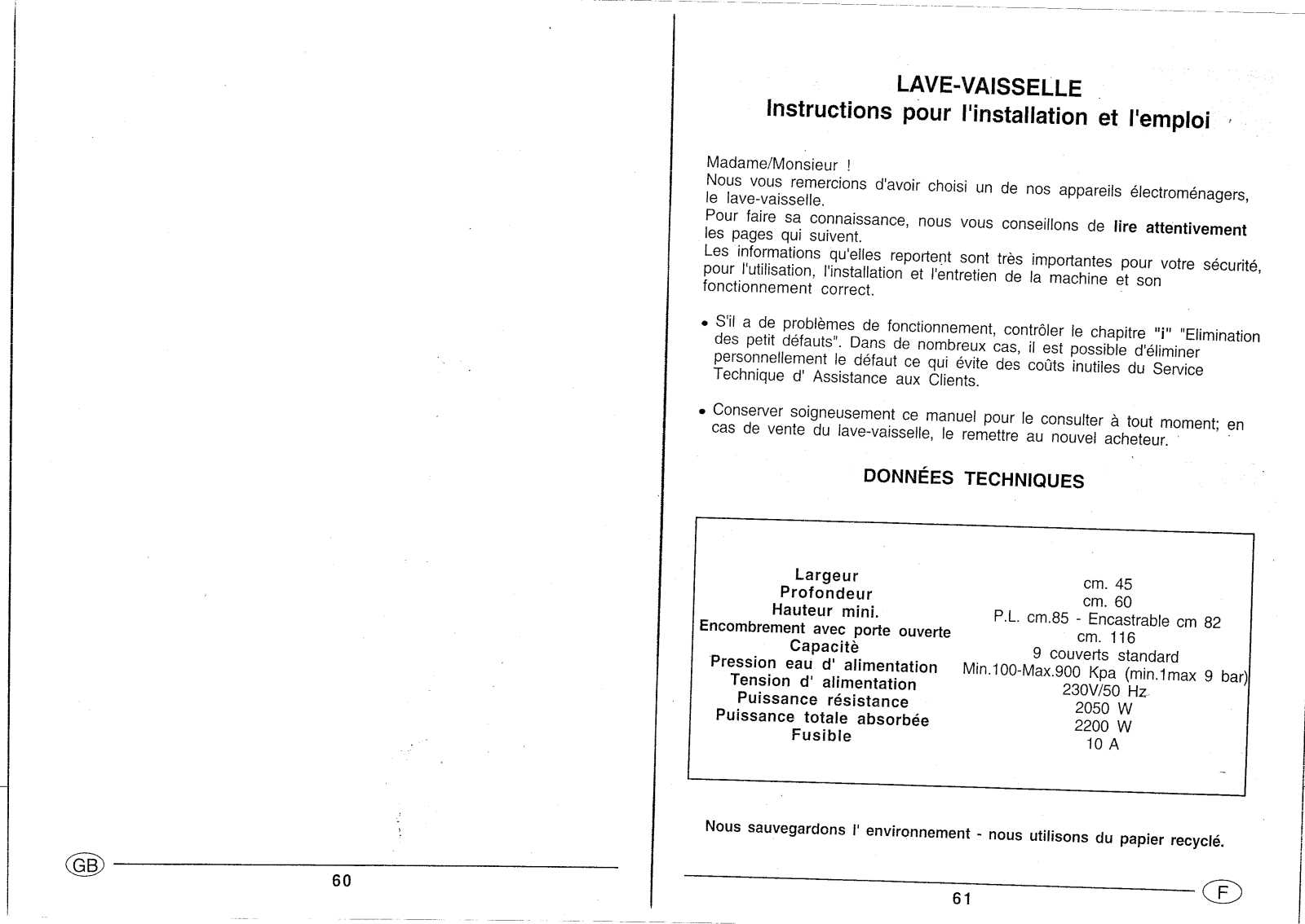 SMEG A145B.1, DIL45.1, DWF41WH, DWF41WH.1, KS45 User Manual