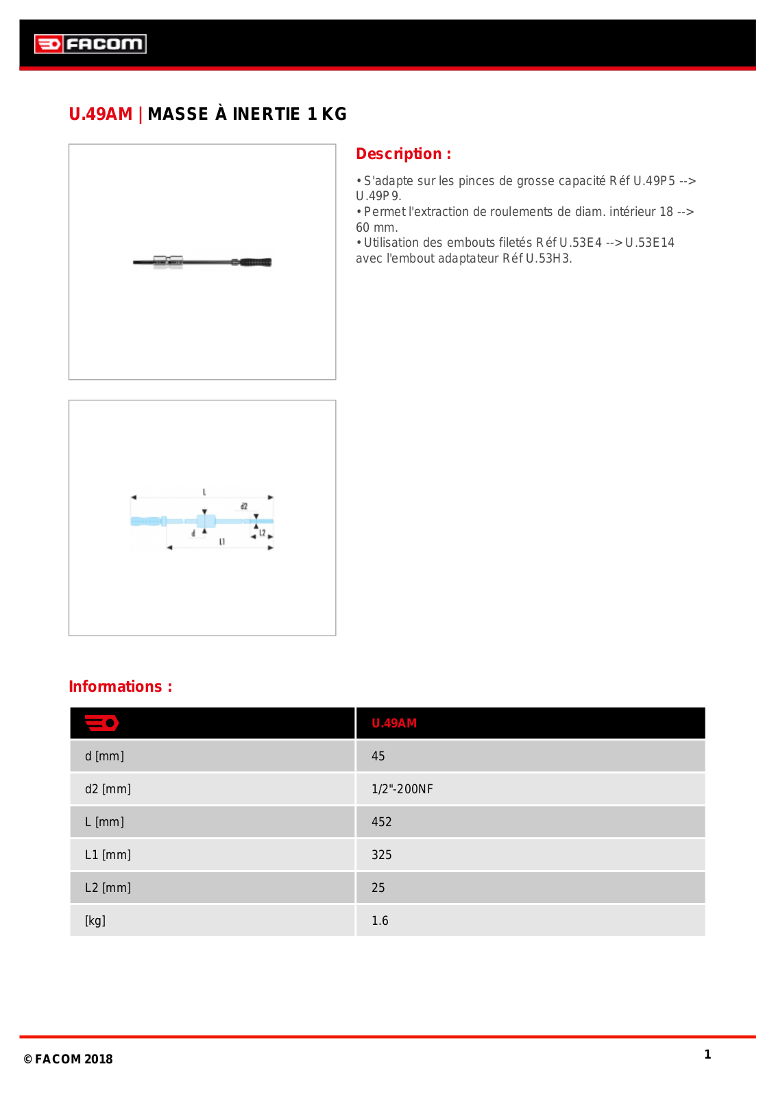 Facom U.49AM Specification - ManualMachine.com