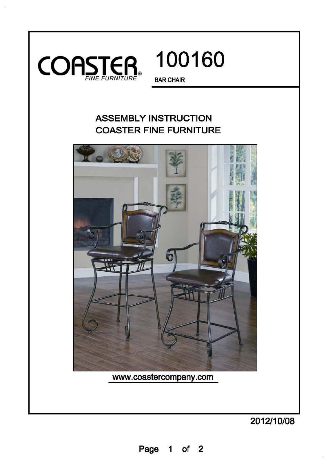Coaster 100160 User Manual - ManualMachine.com