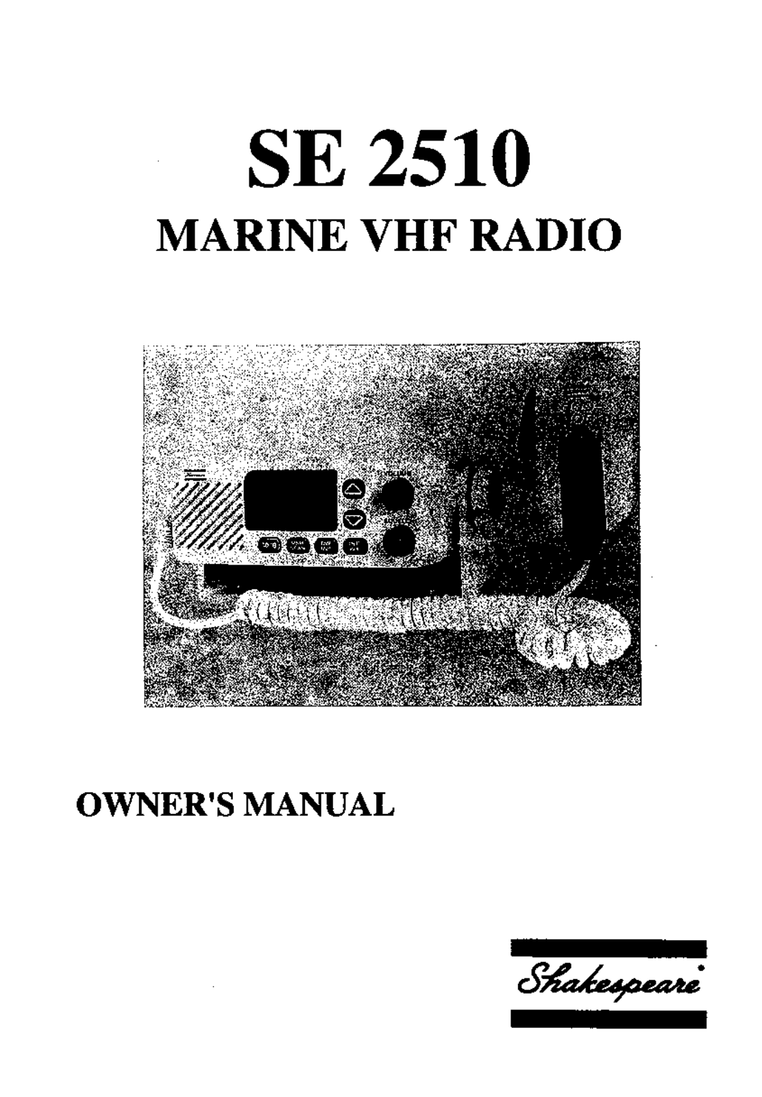 Shakespeare Electronic SE 2510 User Manual