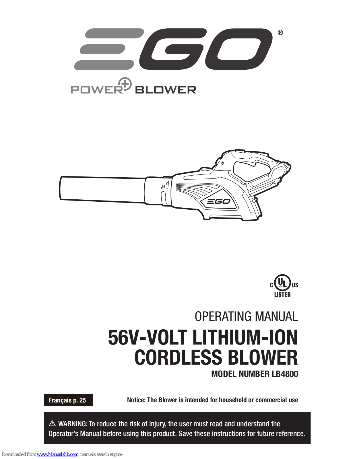 EGO LB4800 Operating Manual