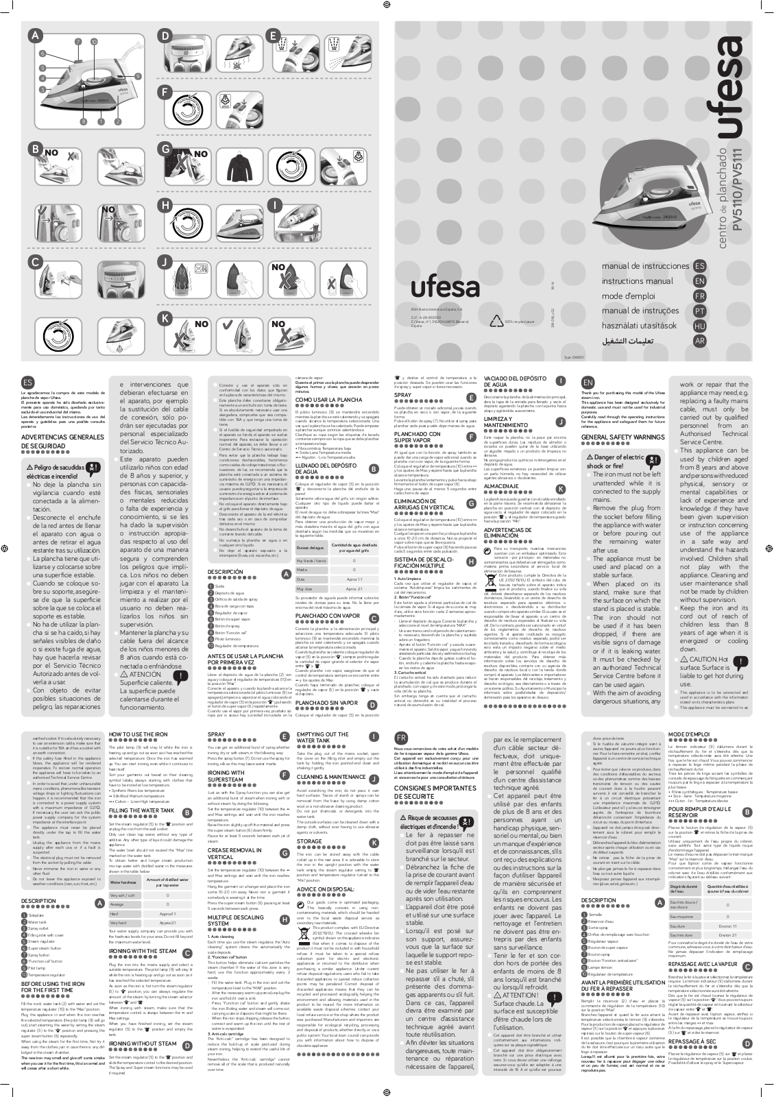 Ufesa PV5111 User Manual