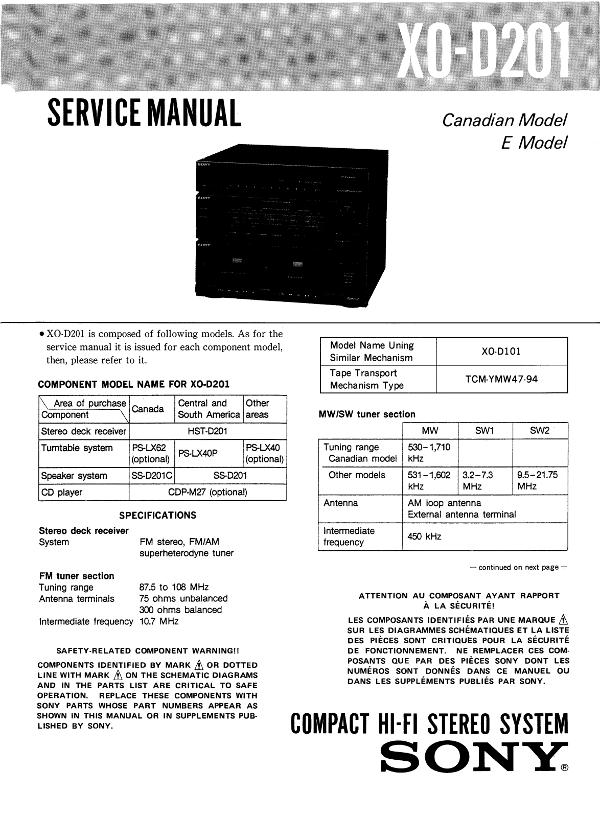 Sony XOD-201 Service manual