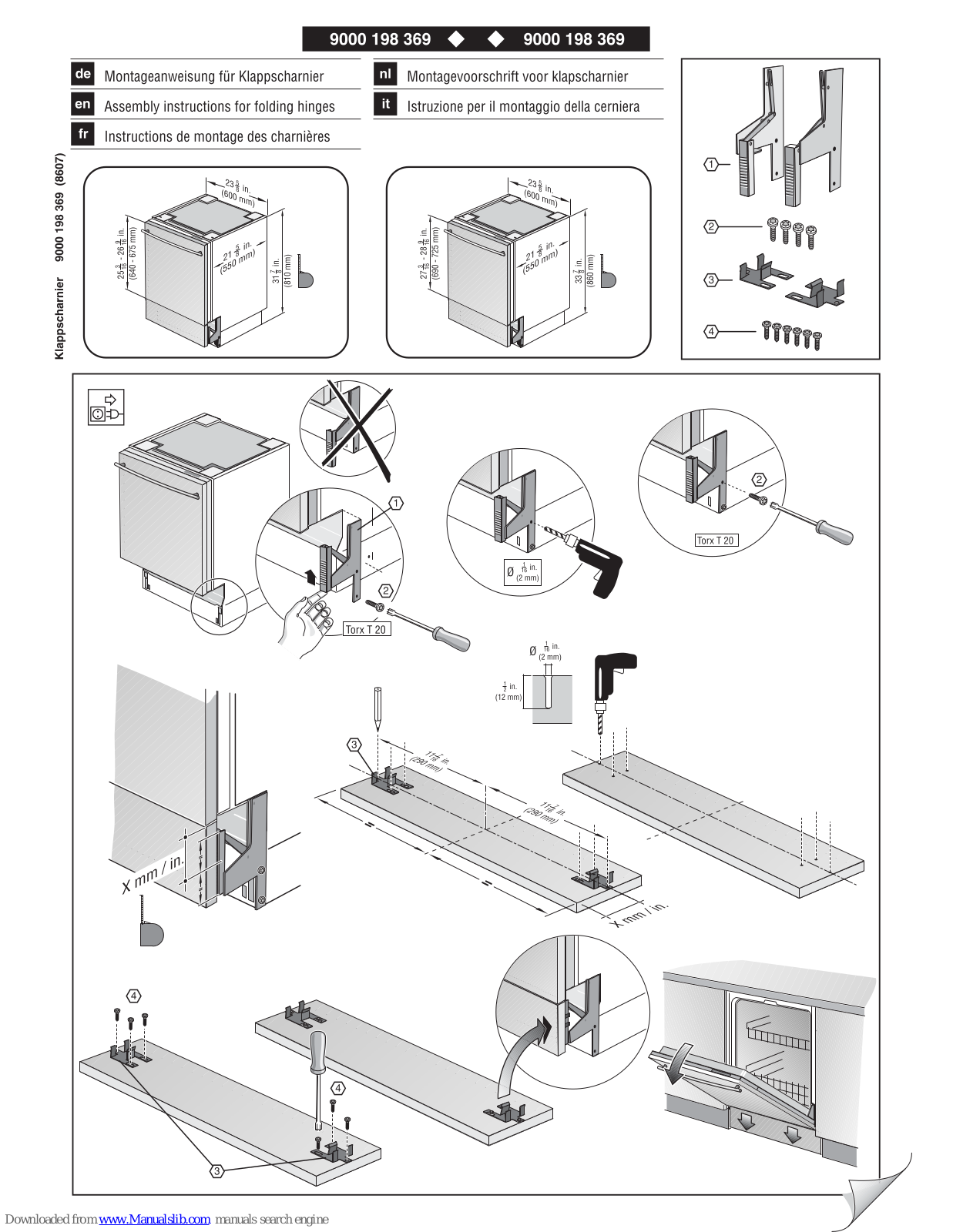 Bosch 900 198 369 (8607), 900 198 369 Assembly Instructions Manual