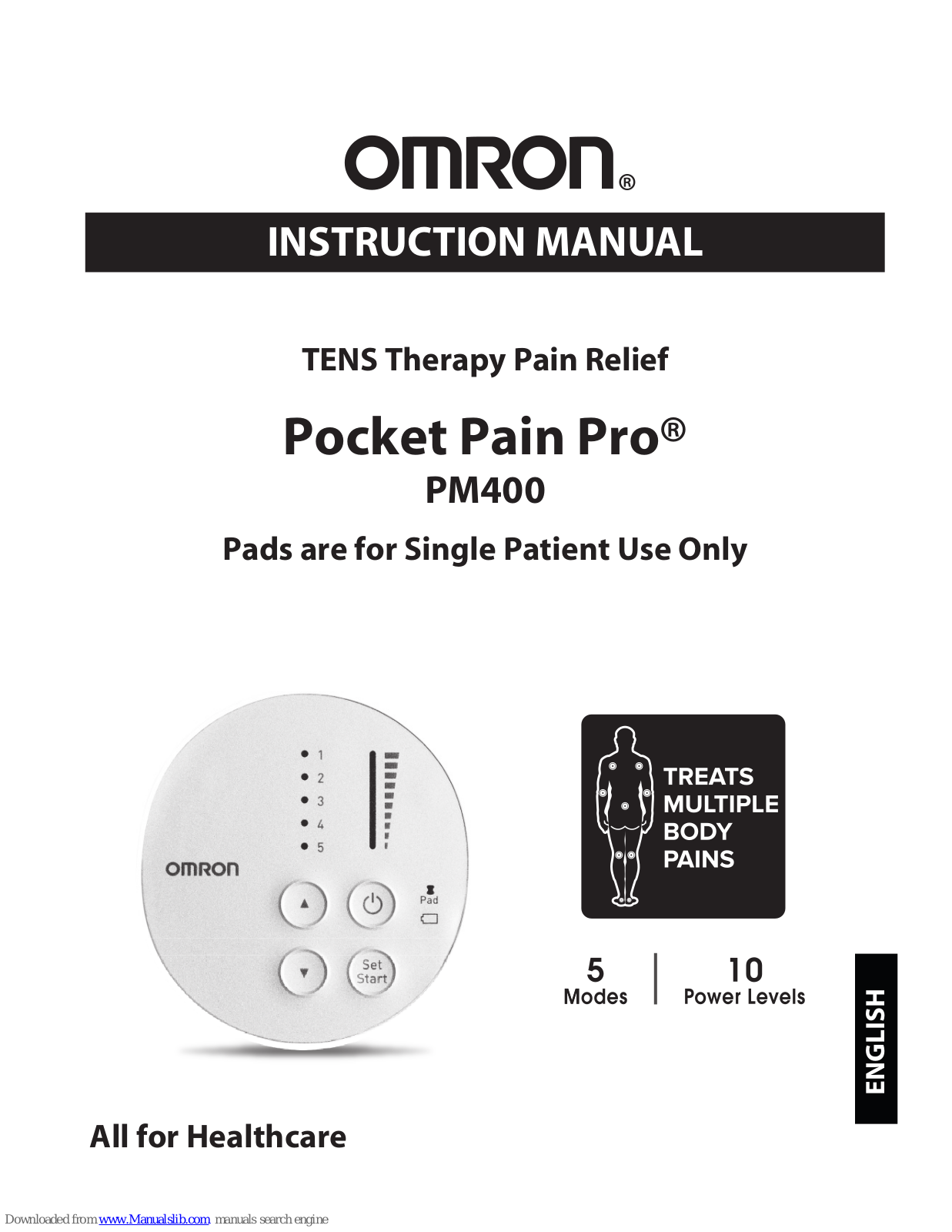 Omron Pocket Pain Pro PM400 Instruction Manual