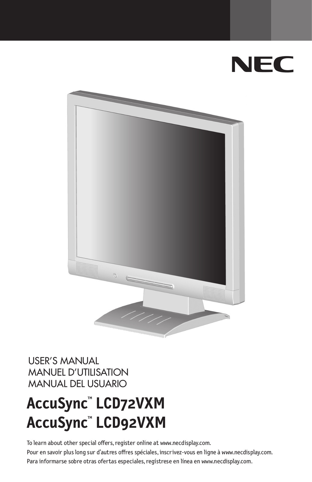 NEC AccuSync LCD72VXM User Manual