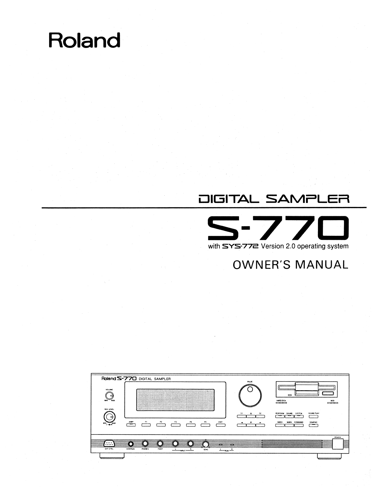 Roland S 770 Service Manual