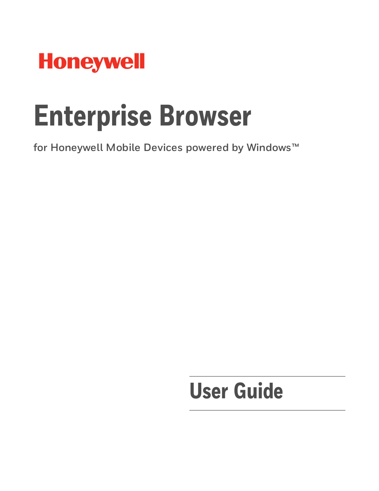 Honeywell Enterprise Browser User Manual