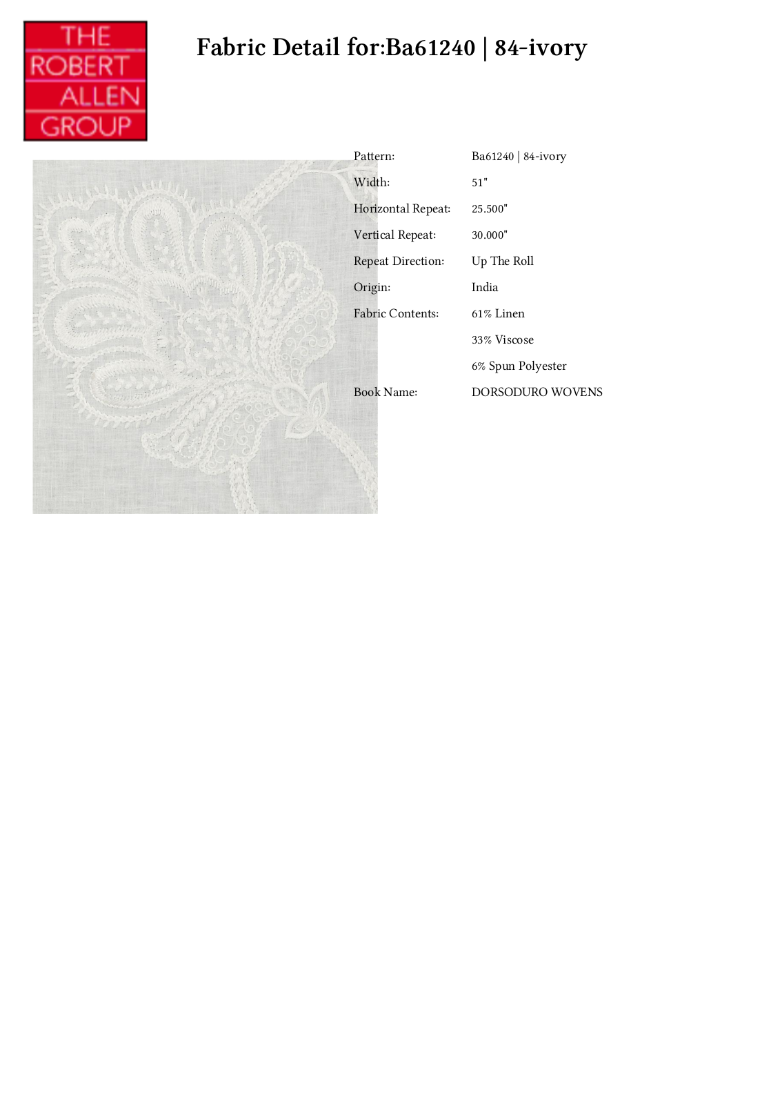 Duralee CRAL7239 Specifications - ManualMachine.com