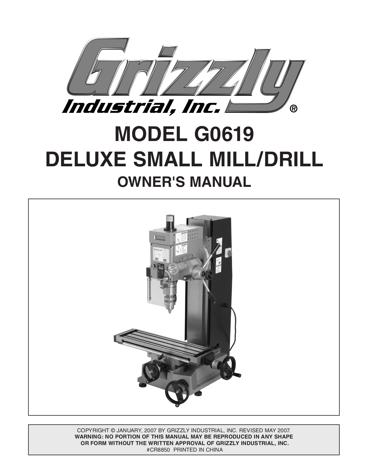 Grizzly G0619 User Manual