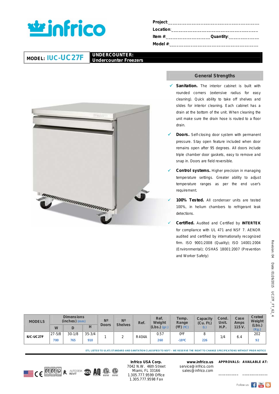 Infrico IUC-UC27F User Manual