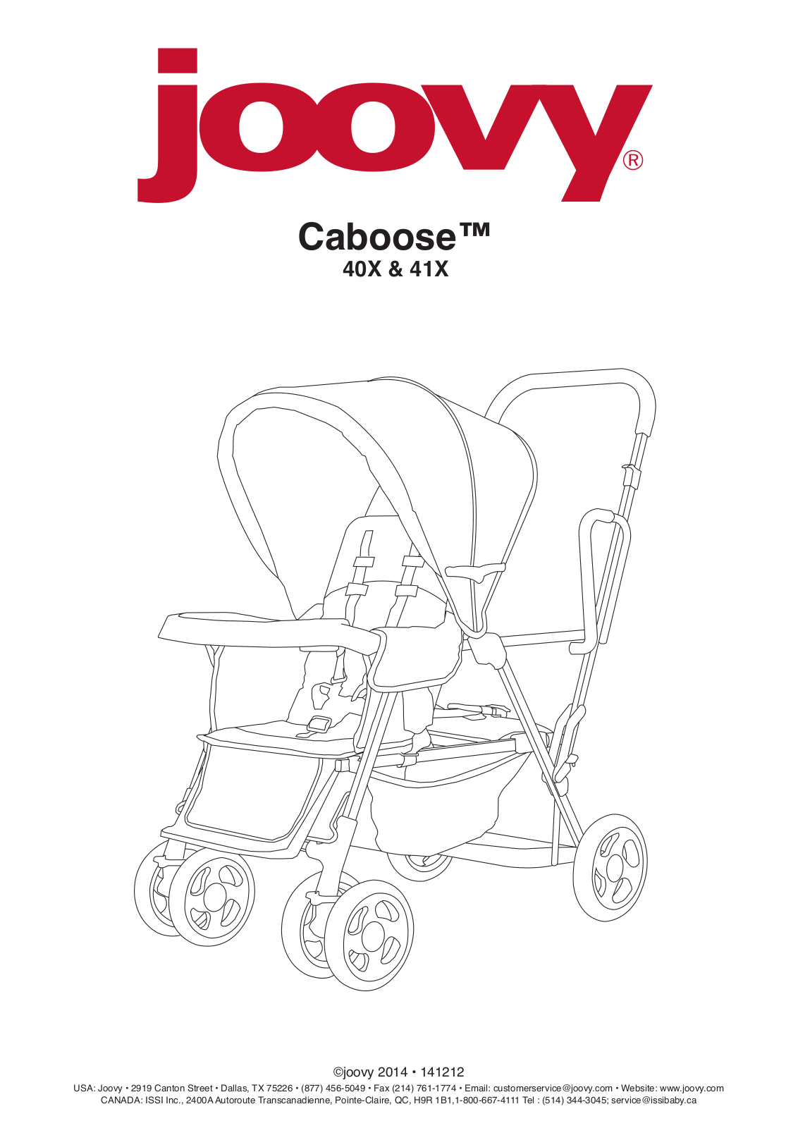 Joovy Caboose 40X, Caboose 41X Instruction Manual