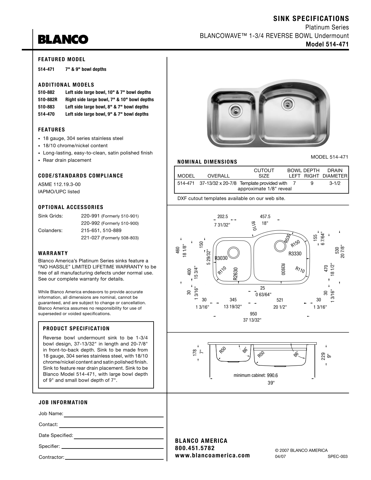 Blanco 514-471 User Manual