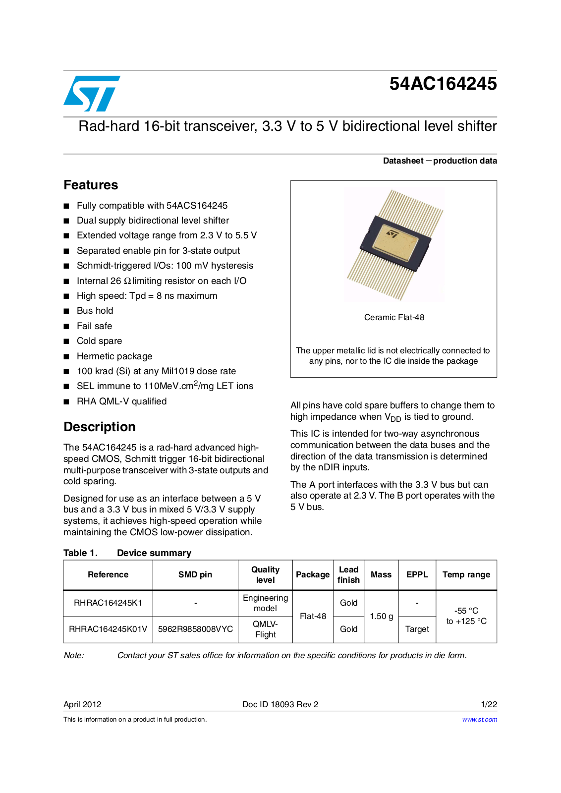 ST 54AC164245 User Manual