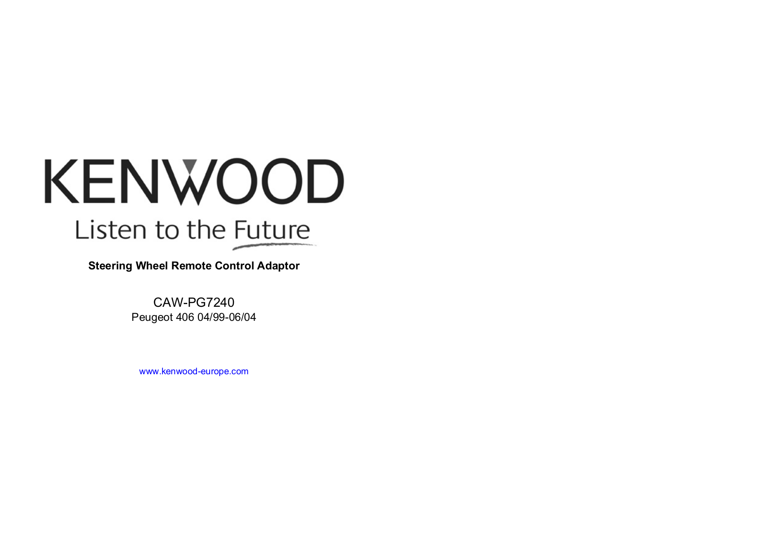 Kenwood CAW-PG7240 User Manual