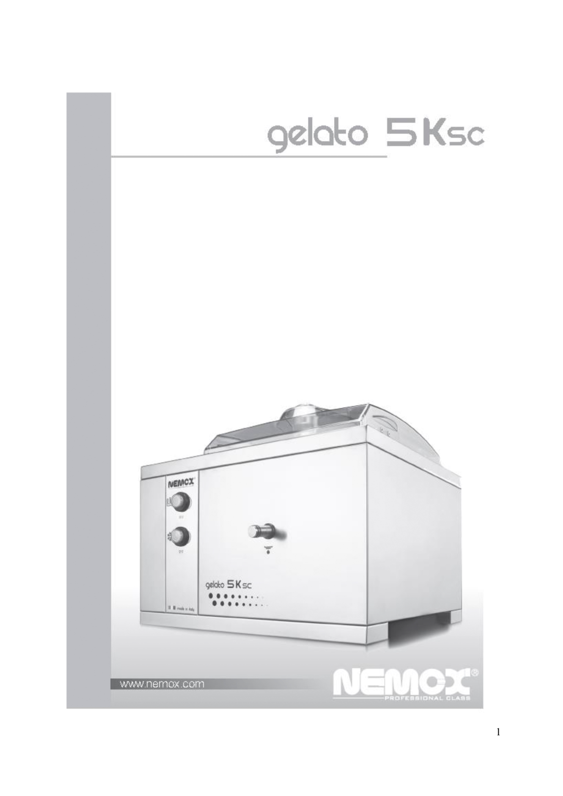 Nemox Gelato 5K Sc User guide