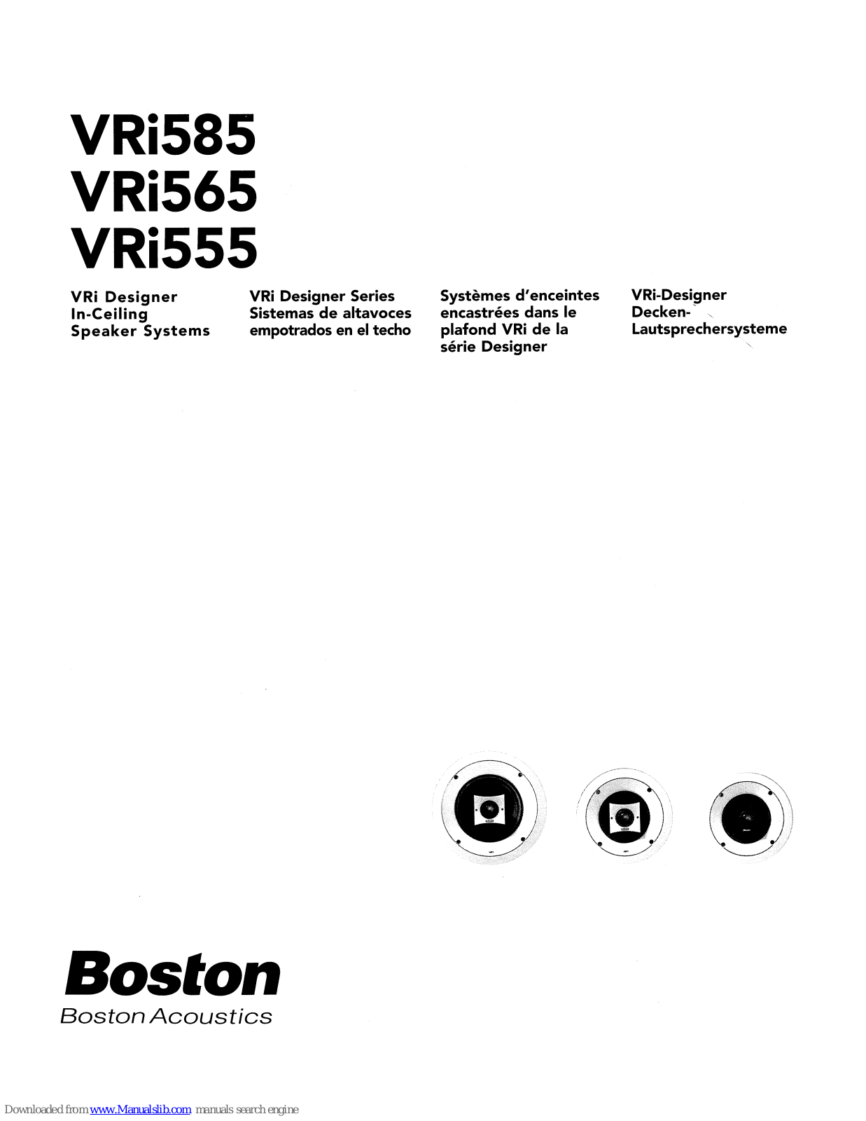 Boston VRi585, VRi555, VRi565 Owner's Manual