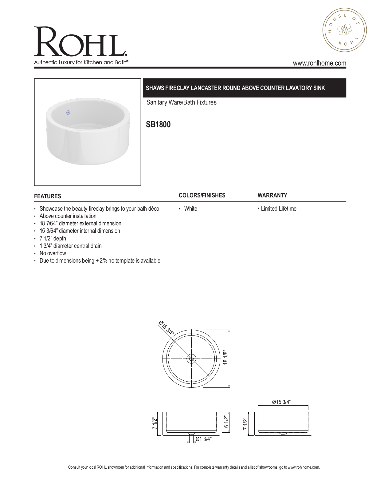 Shaws SHWS1145 Specifications - ManualMachine.com