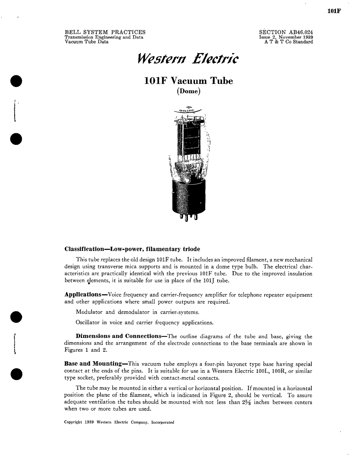 Western Electric 101-F Brochure