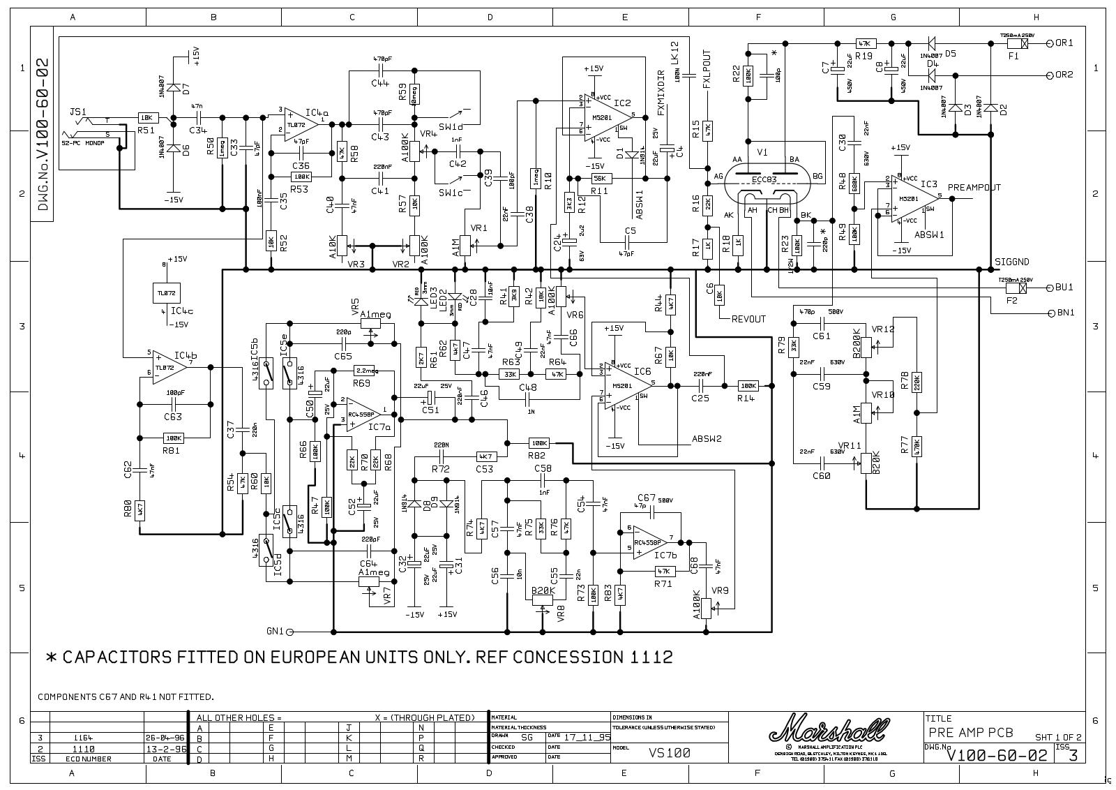 Marshall v100 schematic