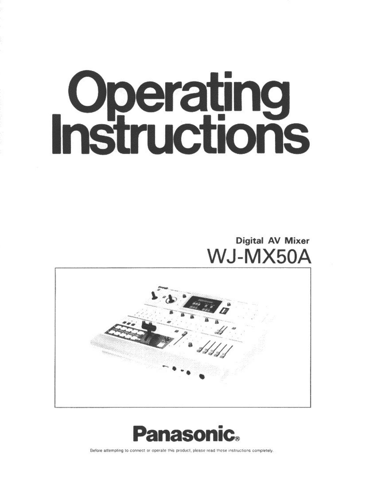 Panasonic WJ-MX50A User Manual