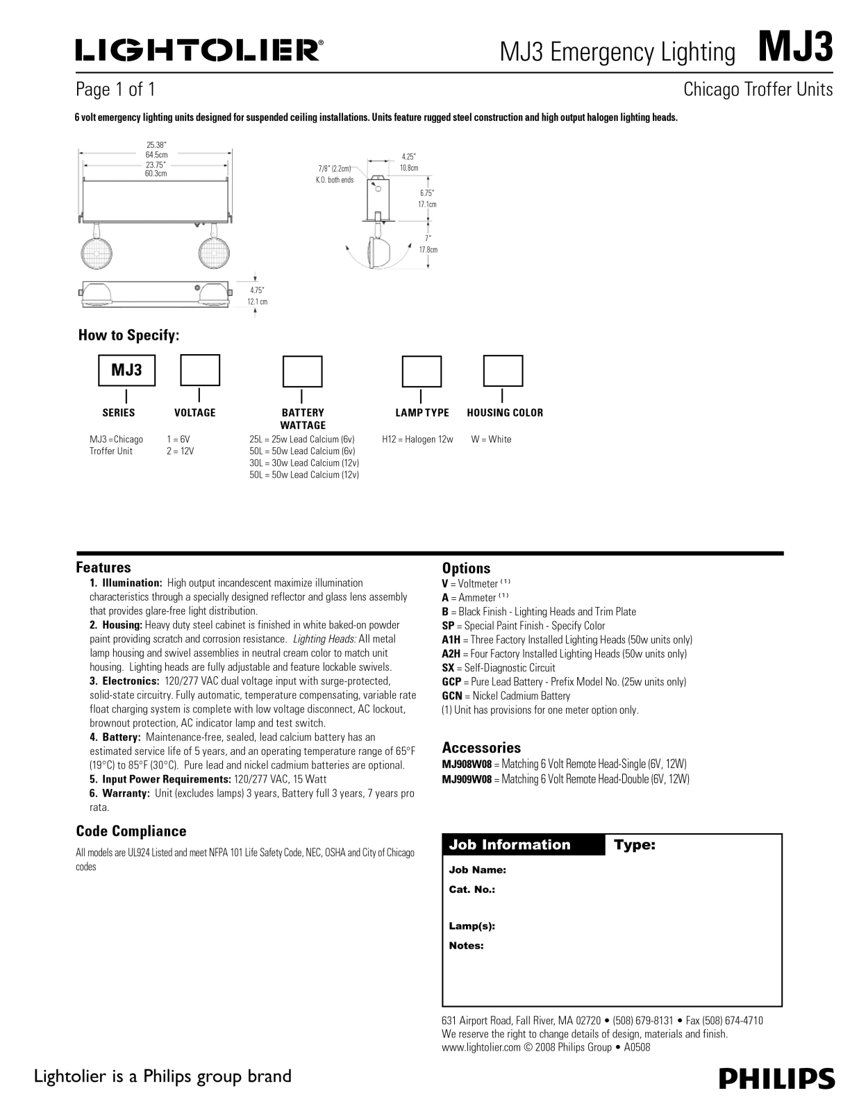 Lightolier MJ3 User Manual