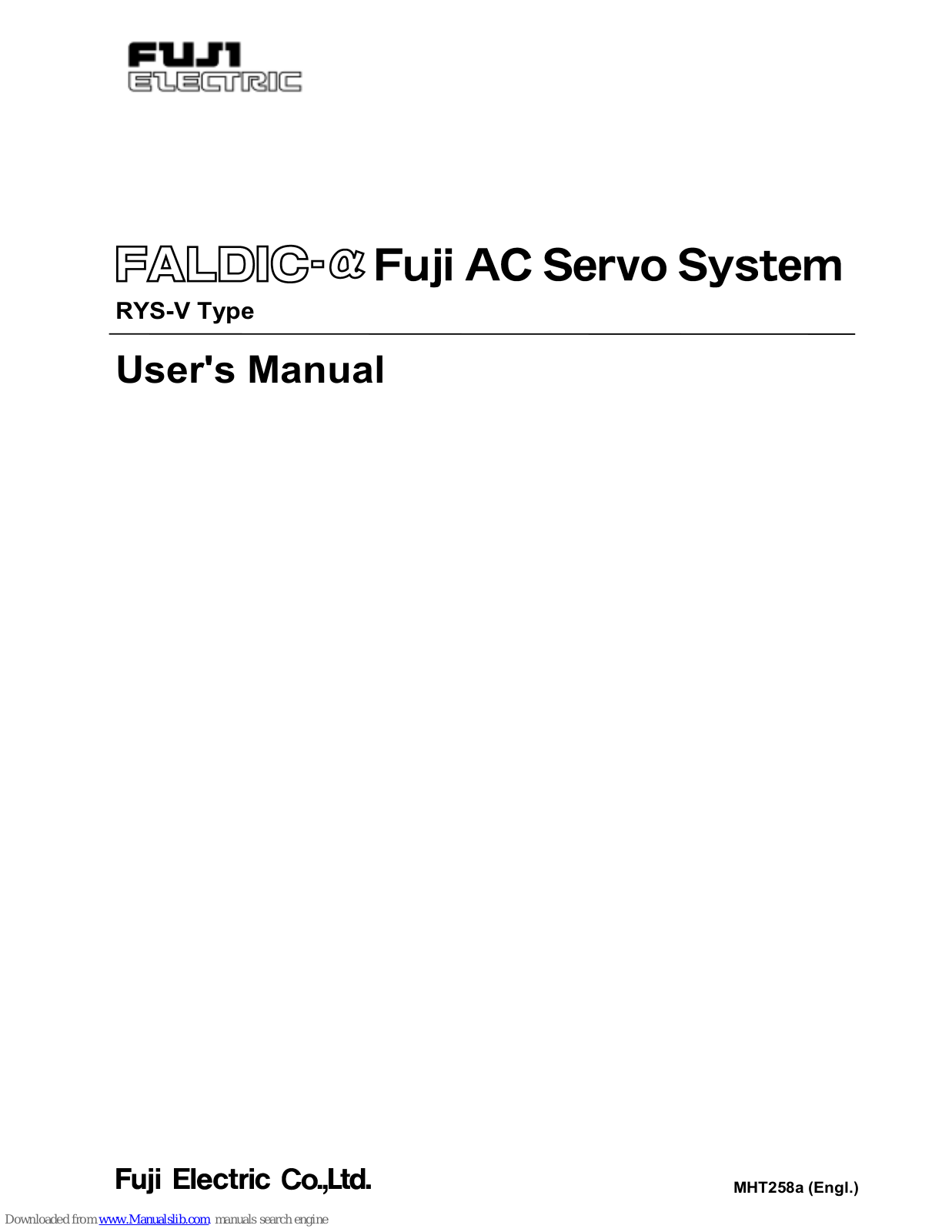 Fuji Electric RYS201S3-VVS, GYS201DC1-S-B, GYS101DC1-S, GYS201DC1-S User Manual