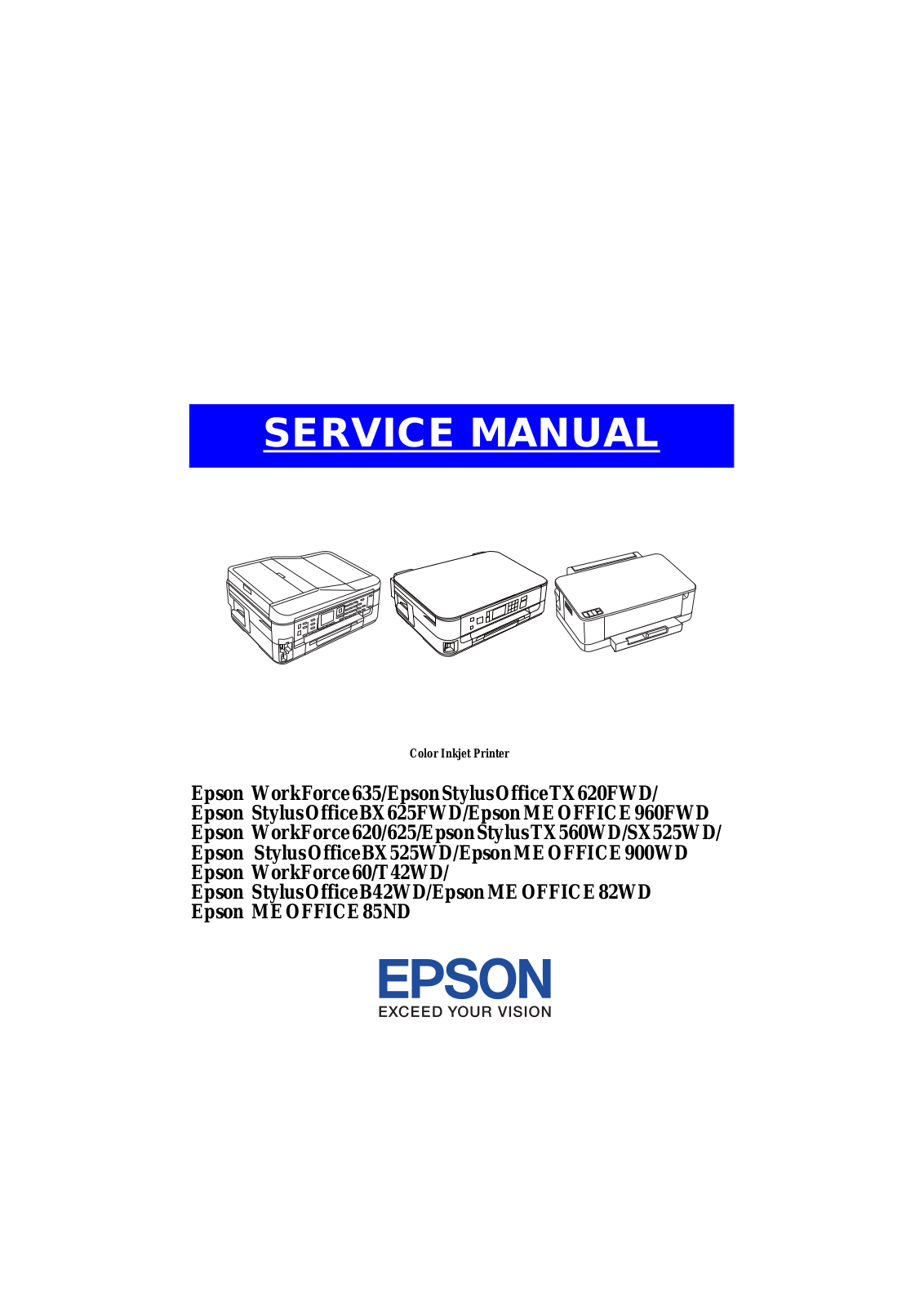 Epson WorkForce 635, WorkForce 620, WorkForce 60 Service Manual